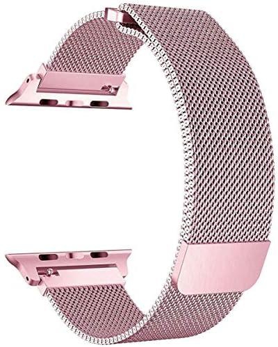 Magnetic Milanese Loop Stainless Steel Metal Band For Apple iWatch 42mm/44mm Rose Gold - 2724787902101