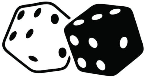 Solo e401 dice printed car sticker, 15 x 15 cm - black and white