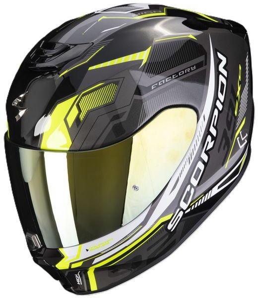 Scorpion EXO-391 Haut Full Face Helmet - Black/Silver/Neon yellow