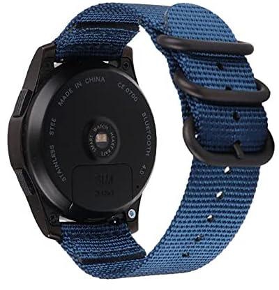 Canvas Nylon Wrist Strap with Black Metal Buckle - Size 22 - Dark Blue