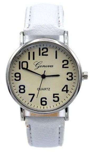 Geneva GNV-103 Leather Watch - White