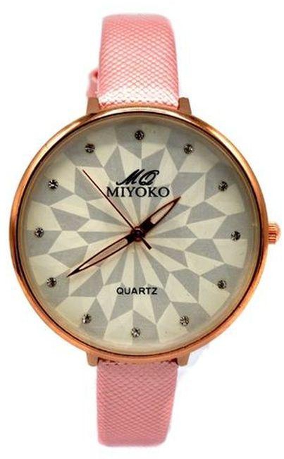 Miyoko MQ-350PG Miyoko Leather Watch - Pink Glam