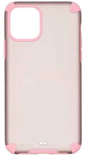 Generic Plastic Phone Case With Silicone Protection Edges And Classic Design For IPhone 11 5.8" - Pink Black