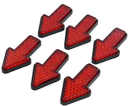 uxcell 6pcs Red Plastic Arrow Shape Vehicle Car Reflector Reflective Plate Sticker