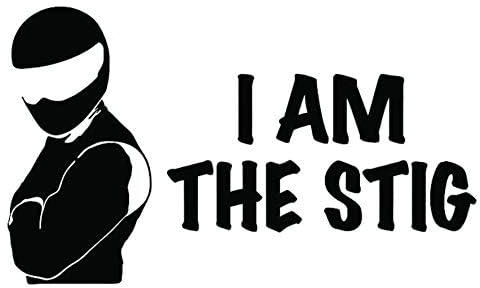 Solo E223 I am The Stig Car Sticker, 15 x 15 cm - Black and White