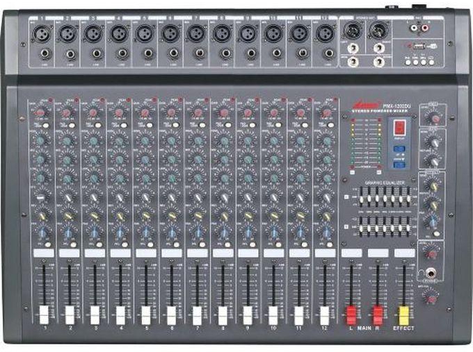 Lane Pmx-1202Du Stereo Powered Mixer - Bluetooth - Black