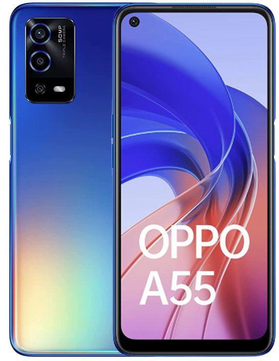 Oppo A55 Mobile 128GB, 4GB Ram - Rainbow Blue