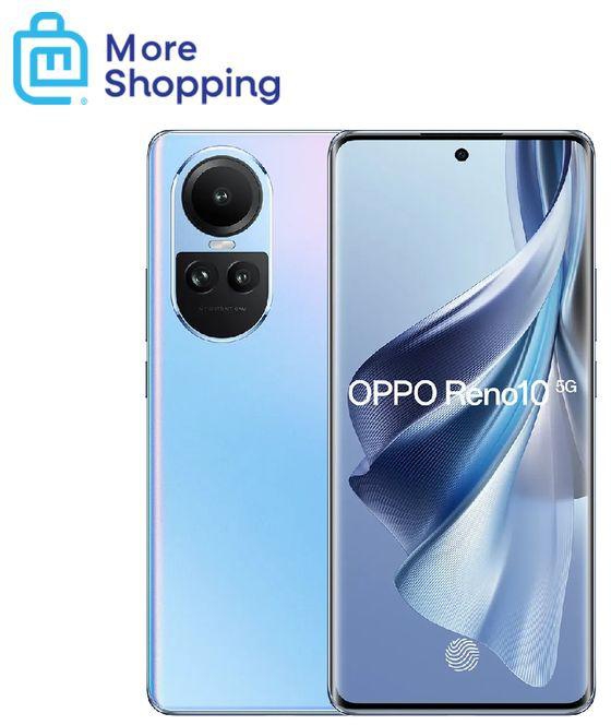 OPPO هاتف أوبو رينو 10 بذاكرة رام سعة 8 جيجابايت وذاكرة داخلية سعة 256 جيجابايت ويدعم تقنية 5G - لون أزرق ثلجي