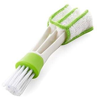 yueton Double Ended Mini Dust Blind Cleaner, Car Vent Brush, Window Blind Brush, Hand Held Magic Brush Blind Duster for House, Car, Office, White and Green