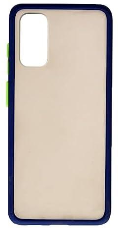 Generic Plastic Hard Back Phone Case With Colored Silicone Edges And Semi Transparent Back For Samsung Galaxy S11E / S20 6.2 inch - Navy Green