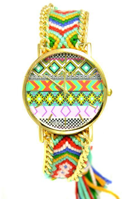 Geneva Women Hand-Woven Watch - Multicolor