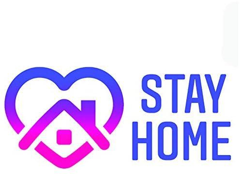 Solo E395 Stay Home Printed Car Sticker, 15 x 15 cm - Multi Color