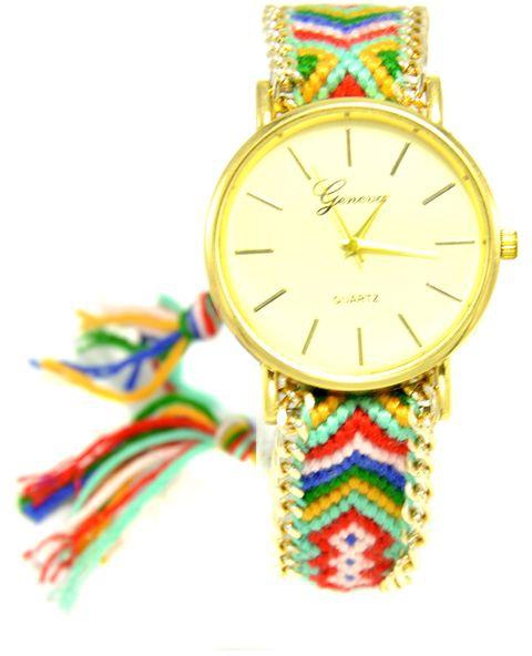 Geneva Women Hand-Woven Watch - Multicolor