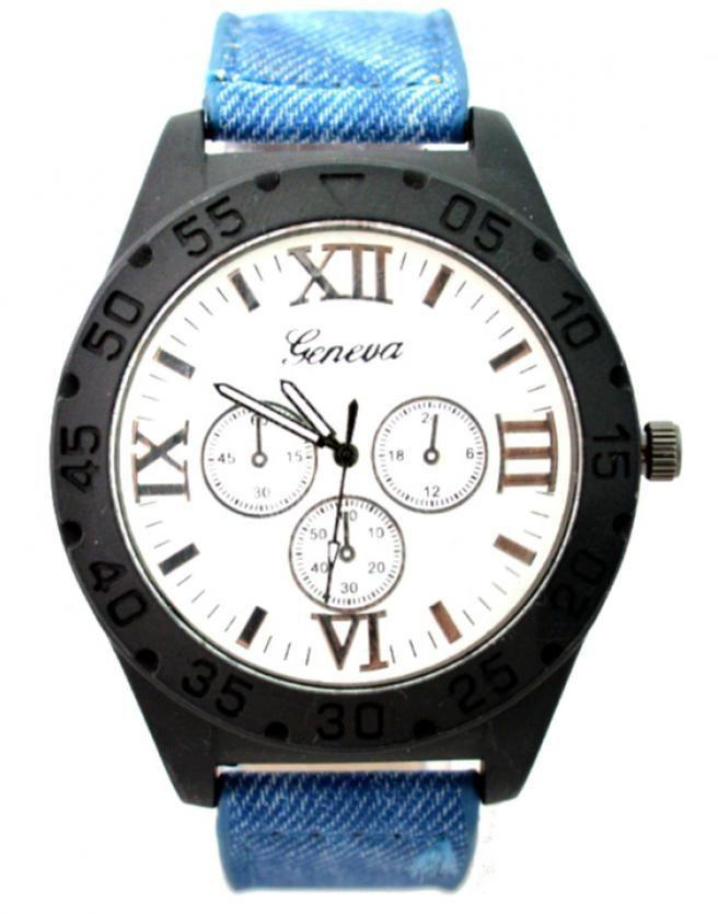 Geneva GNV-SGN Leather Watch - Blue Sky