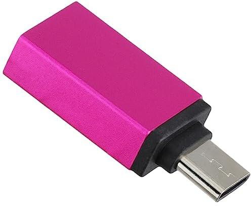 متوافق مع هواتف خلوية - محولات، USB من النوع C، زهري، عدد المنافذ: 1