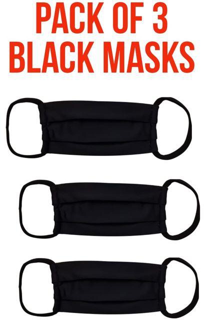 aZeeZ Black Face Mask - 3 Layers + 3sms Filter