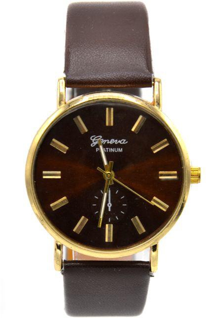 Geneva MLE-BR Genuine Leather Watch - Brown