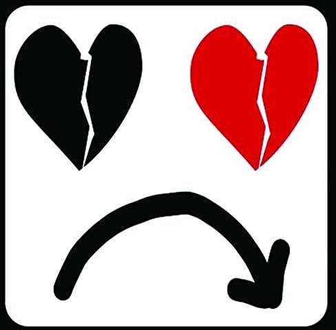 Solo e465 broken heart car sticker, 15 x 15 cm - multi color