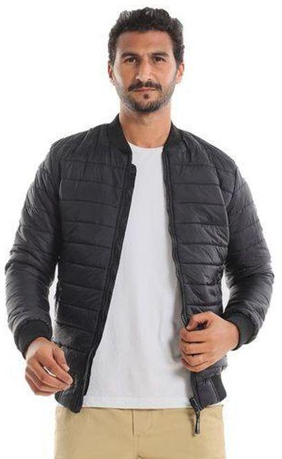 White Rabbit Quilted Long Sleeves Black Men Waterproof Jacket