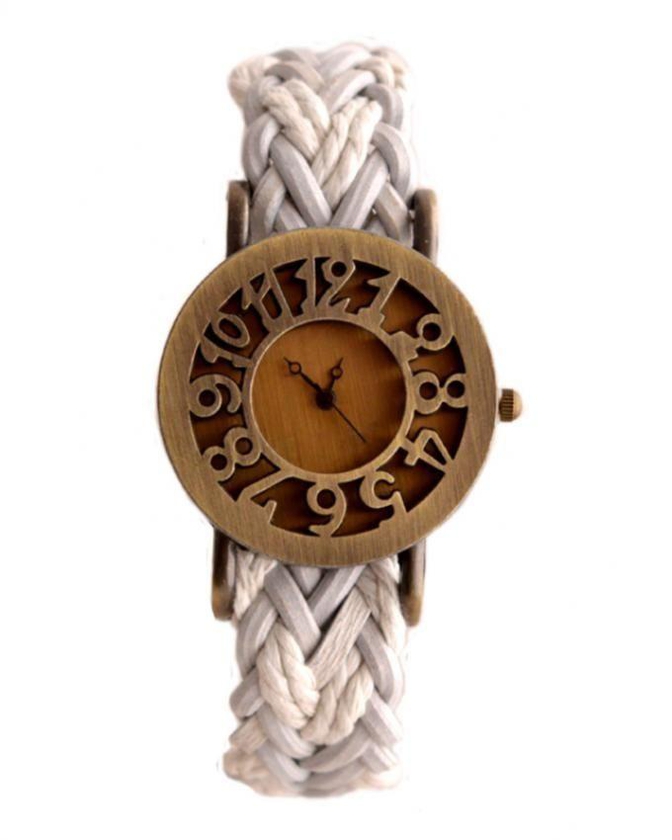 BLW-406 Braided Leather Watch - White