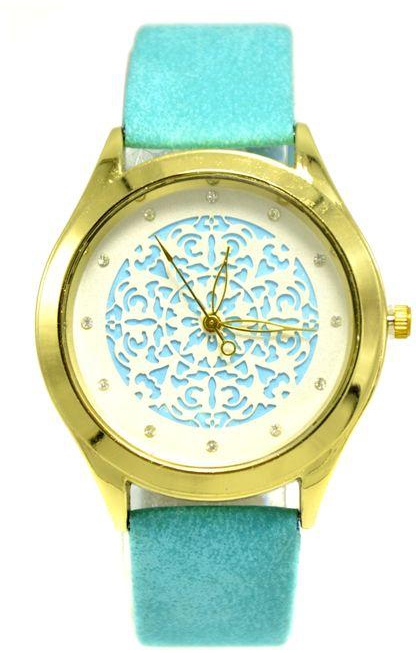 Leather Watch - For Women - Turquoise