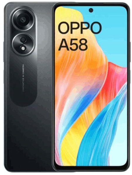 OPPO A58 - 6.72-inch 128GB/8GB Dual SIM 4G Mobile Phone - Glowing Black (D)