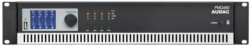 AUDAC PMQ480 WAVEDYNAMICS™ QUAD-CHANNEL 100V POWER AMPLIFIER