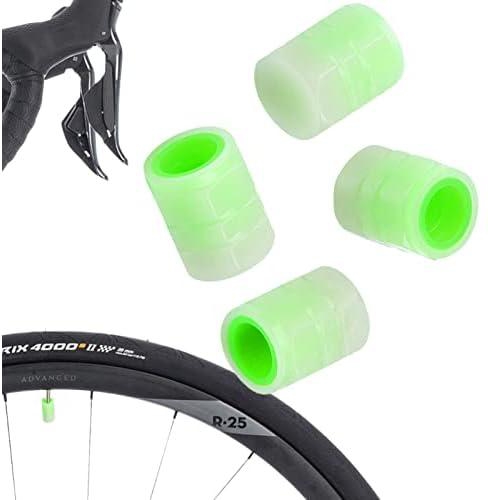 Teksome 2 Pcs Stem Caps | Fluorescent Glow Stem Caps With Rubber Seal,4pcs Stem Caps Prevent Leakage Dustproof Waterproof for Motorcycles, Truck, Bike, Car Electric Bike