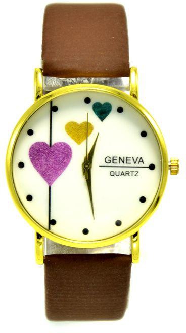 Geneva Leather Watch - For Women - Brown