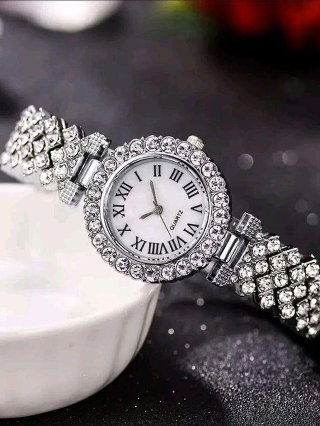 SHEIN 1pc Rhinestone Quartz Watch-514099