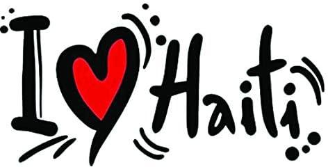 Solo E147 I Love Haiti Car Sticker, 15 x 15 cm - Red and Black