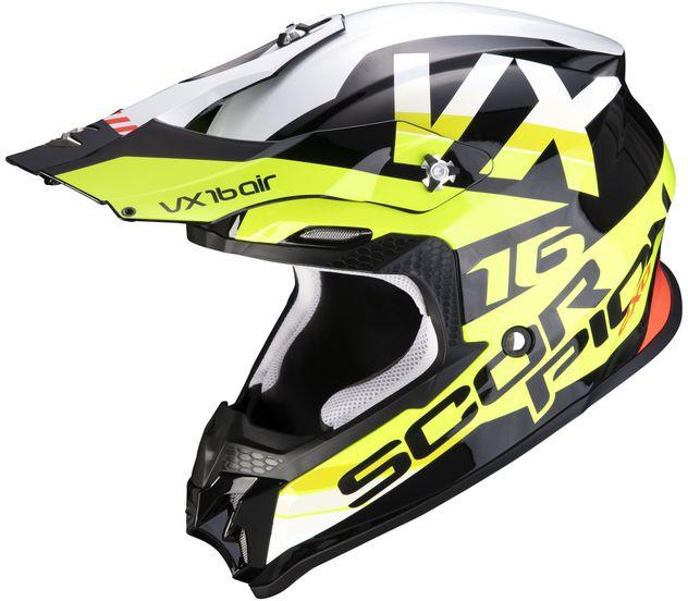 Scorpion VX-16 Air X Turn Off Road Helmet - Black/Neon Yellow/White