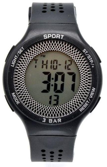 Digital LED Rubber Watch - Black