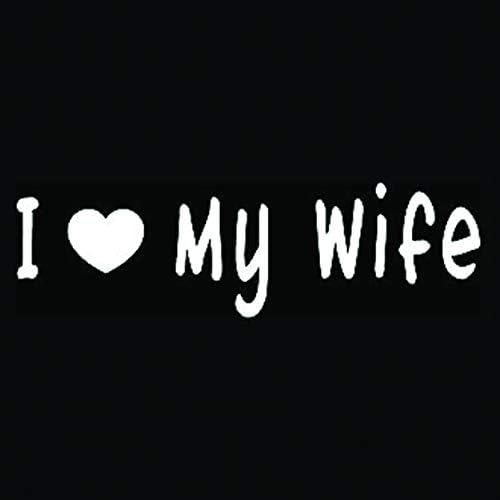 Solo e391 i love my wife printed car sticker, 15 x 15 cm - black and white