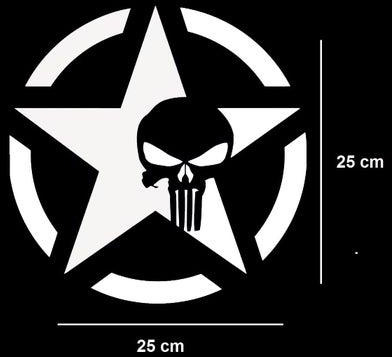 إستيكر نجمة بشكل جمجمة - أبيض