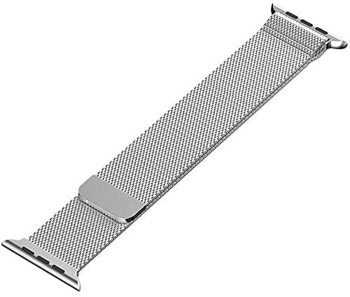 Milanese loop watch band for 38mm/40mm apple watch, stainless steel iwatch replacement strap - silver