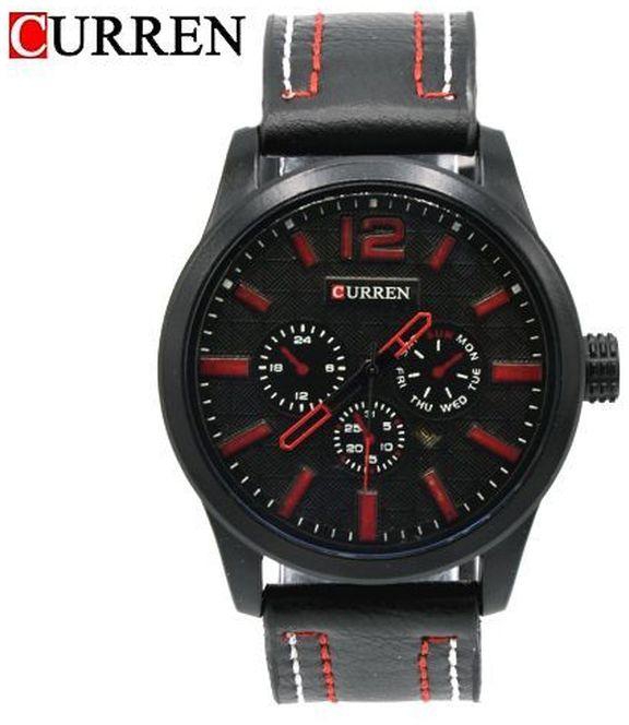 Curren CURREN C198 Leather Men Wristwatch-multicolor