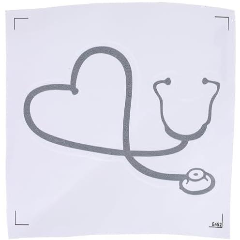 Solo e452 stethoscope car sticker, 15 x 15 cm - black and white