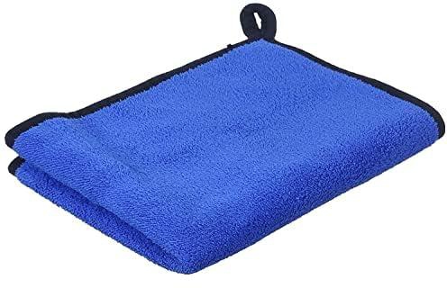 Double Face Car Drying Towel, Free Microfiber Cleaning Cloth, Premium Professional Soft Microfiber Towel, Super Absorbent Detailing Towel for Car/Windows/Screen/Kitchen - Blue * Grey