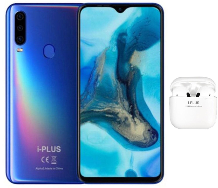 iPlus Alpha 3 - 6.3-inch 128GB/6GB Dual SIM 4G Smartphone - Blue with Airpods