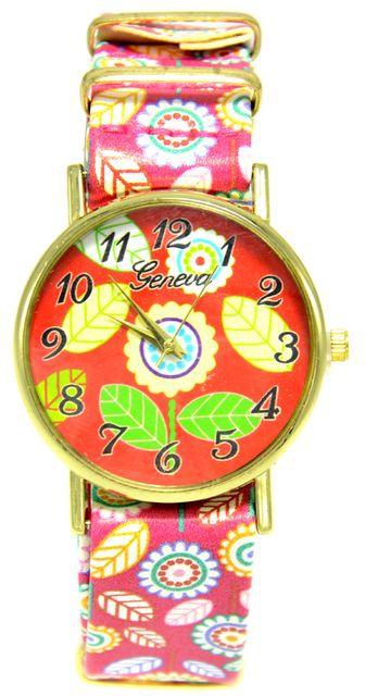 Geneva Leather Watch - For Women - Multicolor