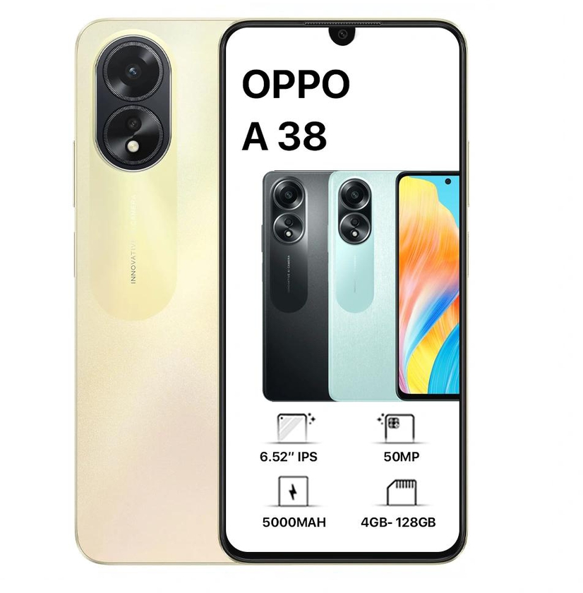 Oppo A38 Dual Sim – (128GB), 4GB Ram,4G - Dubai Phone