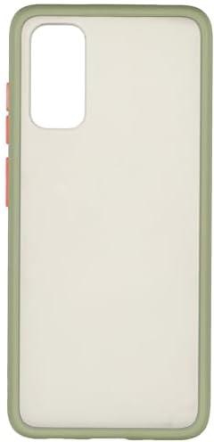 Generic Plastic Hard Back Phone Case With Colored Silicone Edges And Semi Transparent Back For Samsung Galaxy S11E / S20 6.2 inch - Olive Orange