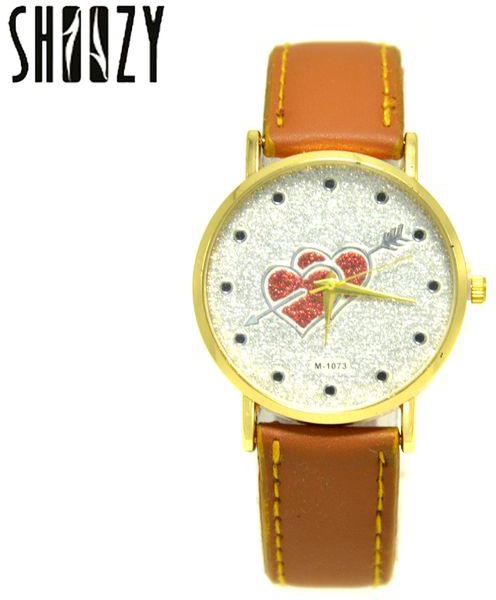 Leather Watch - For Women - Brown