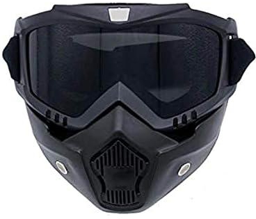 Unisex Motorcycle Riding Goggles Anti-collision Helmet Sand-proof Safety Glasses Mask (Black, 7in)