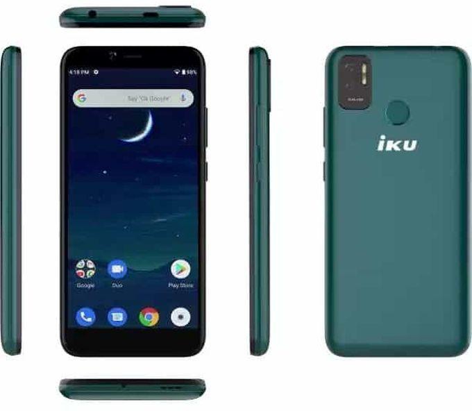 Iku A6 2022 Dual Sim Gold 1GB RAM 32GB 3G- Dark Green- IKU + Free Mobile holder