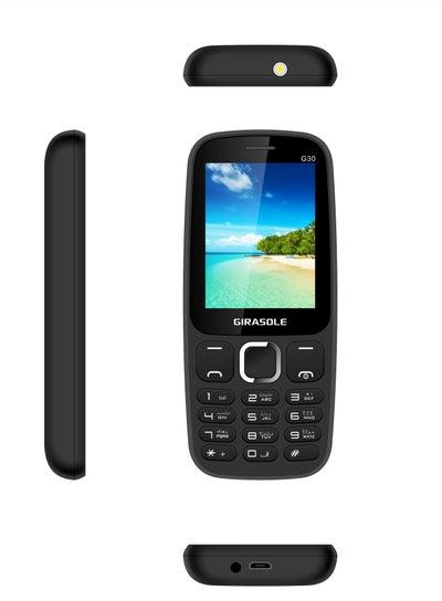 Girasole G30 - موبايل ثنائي الشريحة 2.4 بوصة - اسود , هاند فري هدية , 12 شهر ضمان