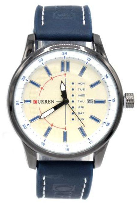 Curren CURREN Leather Men Wristwatch-Blue