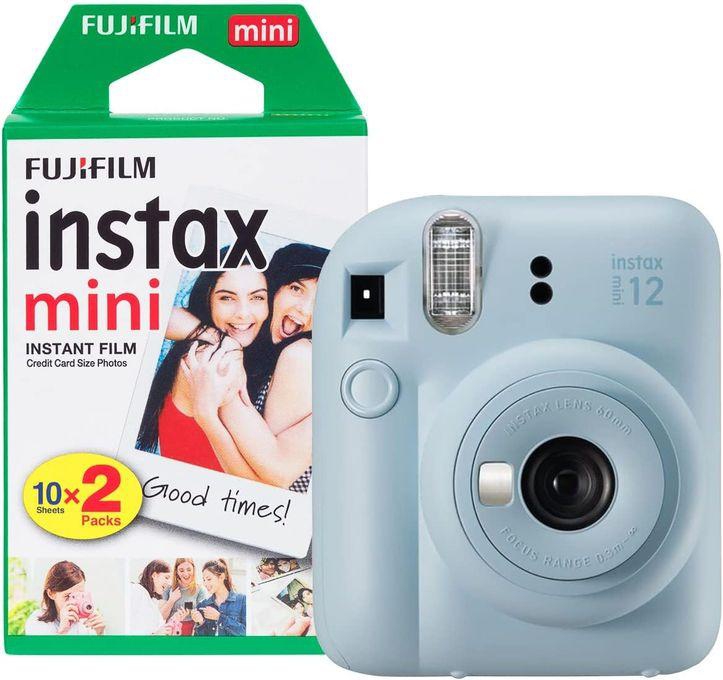 Fujifilm Instax Mini 12 Instant Camera with 20 Shot Film Pack - Pastel Blue