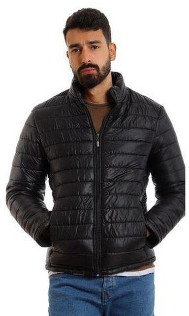 White Rabbit Zipper Full Sleeves Puffer Jacket - Black